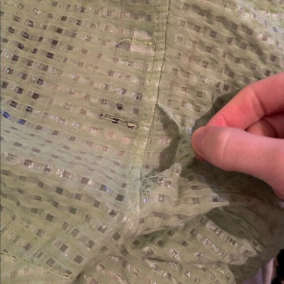 Fenini Women's Size Small Green Cotton Tank and Long Sleeve Button up Top Set - Picture 14 of 15